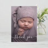 誕生日のパーソナライズされた写真の手書き サンキューカード (スタンド正面)