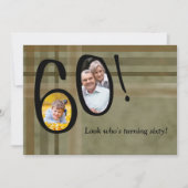 -誕生日のパーティの招待状かだれが60を回しているか見て下さい 招待状 (正面)