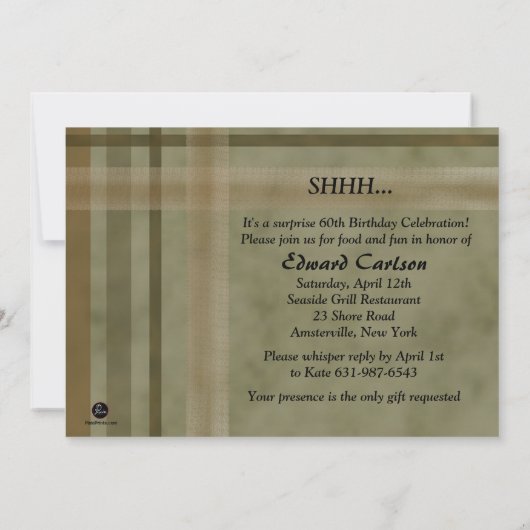 -誕生日のパーティの招待状かだれが60を回しているか見て下さい 招待状 (裏面)