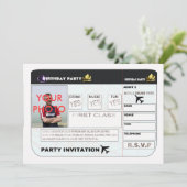 誕生日のパーティの招待状の飛行機チケットのからかいP 招待状 (スタンド正面)