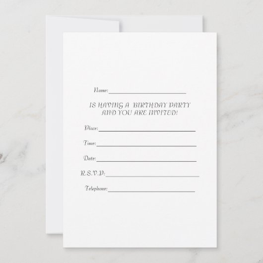 誕生日のパーティの招待状の飛行機チケットのからかいP 招待状 (裏面)