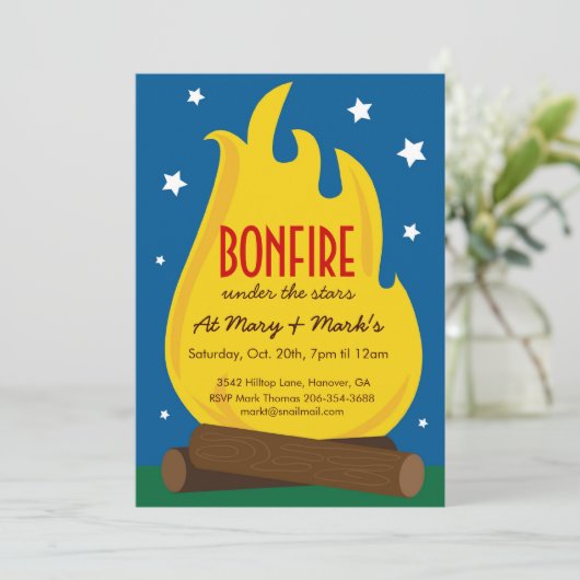 誕生日のパーティの招待状はキャンプします、 招待状 (スタンド正面)