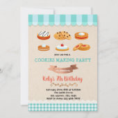誕生日のパーティの招待状を作るクッキー 招待状 (正面)