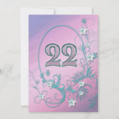 誕生日のパーティの招待状22歳 招待状 (正面)