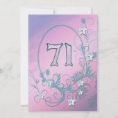 誕生日のパーティの招待状71歳 招待状 (正面)