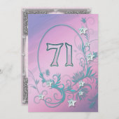 誕生日のパーティの招待状71歳 招待状 (正面/裏面)