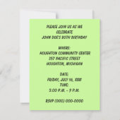 誕生日のパーティの招待状-ヴィンテージの緑のトラクター 招待状 (裏面)