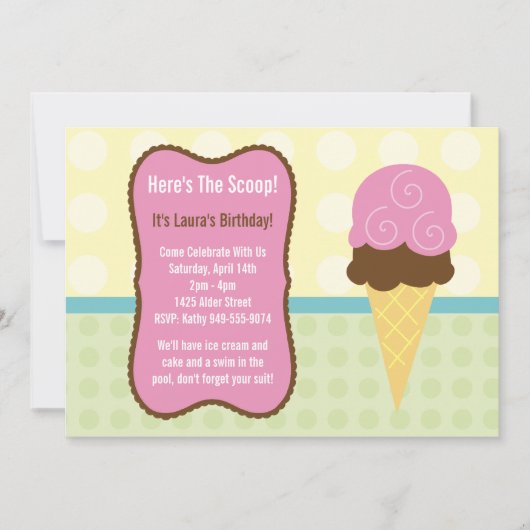 誕生日のパーティの招待状 招待状 (正面)