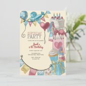 誕生日のパーティーの子供たち 招待状 (スタンド正面)