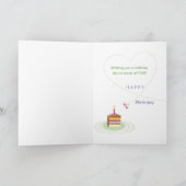 誕生日のヒキガエルのおもしろい カード (内部)