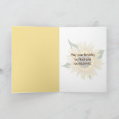 誕生日のヒマワリの子犬 カード (内部)