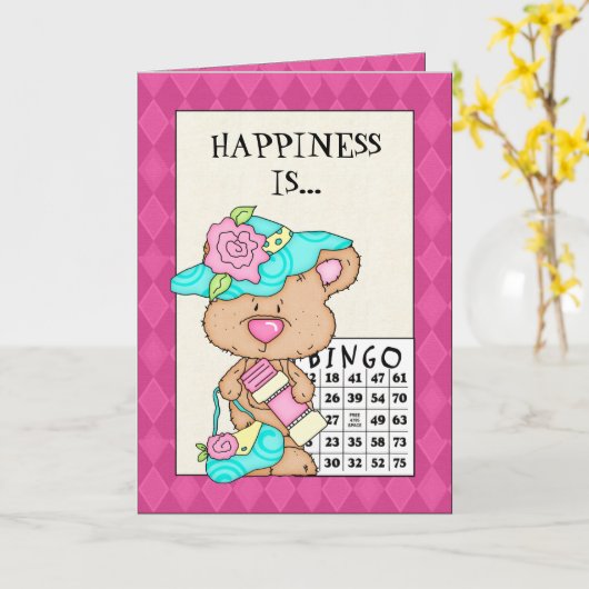 誕生日のビンゴの挨拶状 カード (黄色い花)