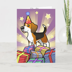 誕生日のビーグル犬 カード