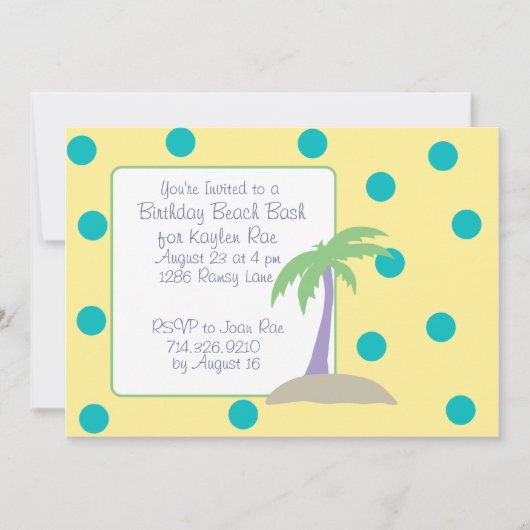 誕生日のビーチの強打の招待状 招待状 (正面)