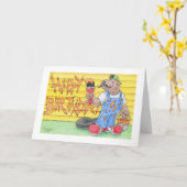 誕生日のビーバーの塗装業者 カード (黄色い花)