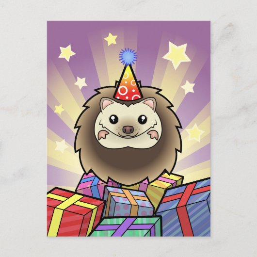 誕生日のピグミーハリネズミ ポストカード (正面)