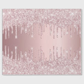 誕生日のピンクの輝きが滴る ダスティーローズ ラッピングペーパー (フラット)