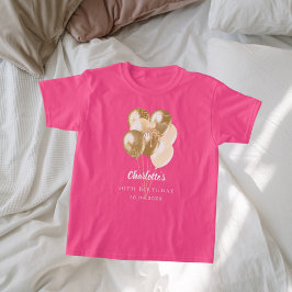 誕生日のピンクの金風船 Tシャツ