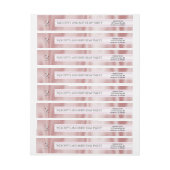 誕生日のフェイクでガーリーなピンクのサテンの生地を個人化して下さい ラップアラウンドラベル (シート)