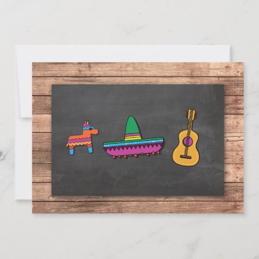 誕生日のフェスタのメキシコのメキシコ写真のパーティーの招待 招待状 (裏面)