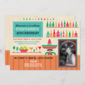 誕生日のフェスタのメキシコパーティーのバーの写真の招待 招待状 (正面/裏面)
