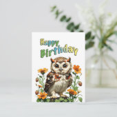 誕生日のフクロウ ポストカード (スタンド正面)