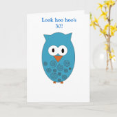 誕生日のフクロウ(男性) カード (黄色い花)