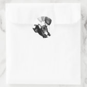 誕生日のフレンチ・ブルドッグのステッカー ラウンドシール (バッグ)