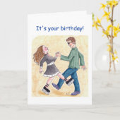 誕生日のブギウギの靴 カード (黄色い花)