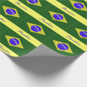 誕生日のブラジルのポルトガルの旗の包装紙 ラッピングペーパー (角)