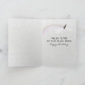 誕生日のブラックフェザーと急増する鳥 カード (内部)