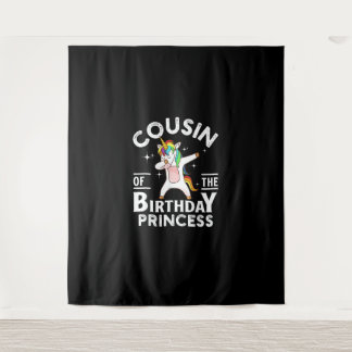 誕生日のプリンセスのいとこ ユニコーンガール T-Shi タペストリー
