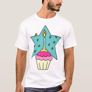 誕生日のプリンセスのカップケーキのワイシャツ Tシャツ