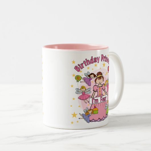 誕生日のプリンセス私は4個のTシャツおよびギフトです ツートーンマグカップ (正面右)