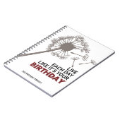 誕生日のプロジェクトの大きいタンポポの螺線形ノート ノートブック (左側)