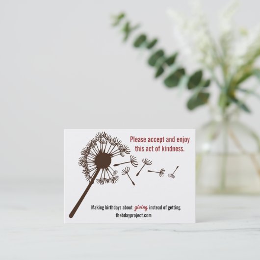 誕生日のプロジェクトはカードを置き去りにします 名刺 (スタンド正面)