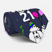 誕生日のプードル犬メンズネクタイ ネクタイ (ロール)