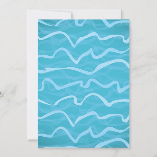 誕生日のプールを囲んでのパーティのユニコーンの浮遊物の招待状 招待状 (裏面)