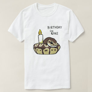 誕生日のヘビのかわいい球の大蛇のスケッチのTシャツ Tシャツ
