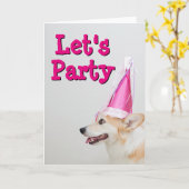 誕生日のペンブロークのウェルシュコーギー犬 カード (黄色い花)