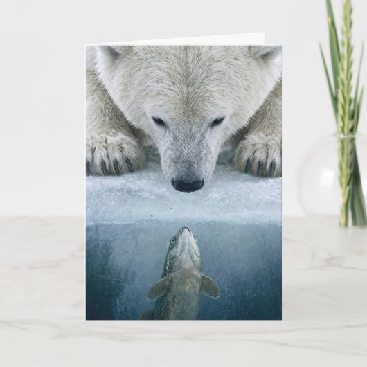 誕生日のホッキョクグマと魚の対決 カード (正面)