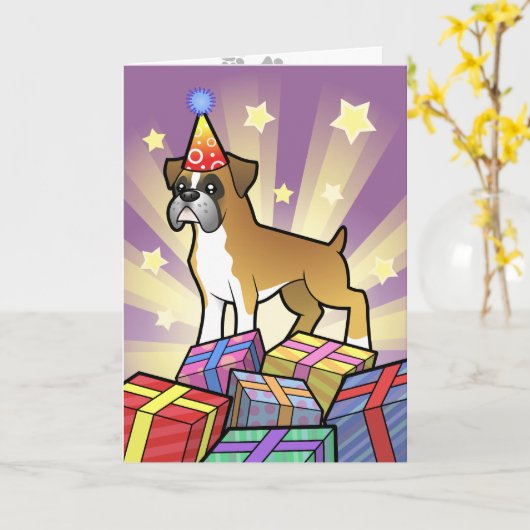 誕生日のボクサー カード (黄色い花)