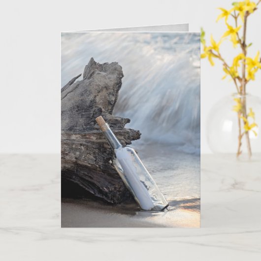 誕生日のボトル カード (黄色い花)