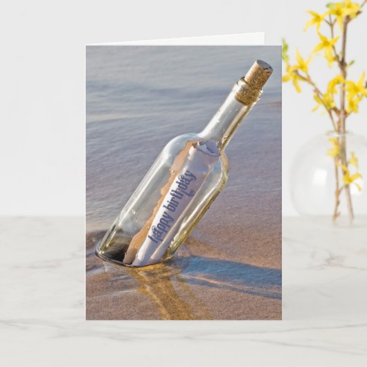 誕生日のボトル カード (黄色い花)