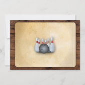 誕生日のボーリングの招待のパーティの招待状木 招待状 (裏面)