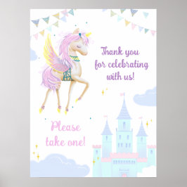 誕生日のポスターと愛らしいユニコーン。 ポスター