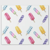 誕生日のポプシクルアイスクリーム ラッピングペーパー (フラット)