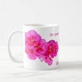 誕生日のマグ、花柄 コーヒーマグカップ (左)