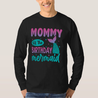 誕生日のママ人魚の家族のマッチング部分 Tシャツ