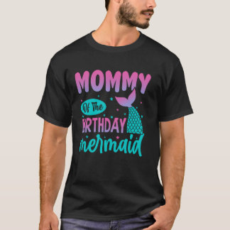 誕生日のママ人魚の家族のマッチング部分 Tシャツ